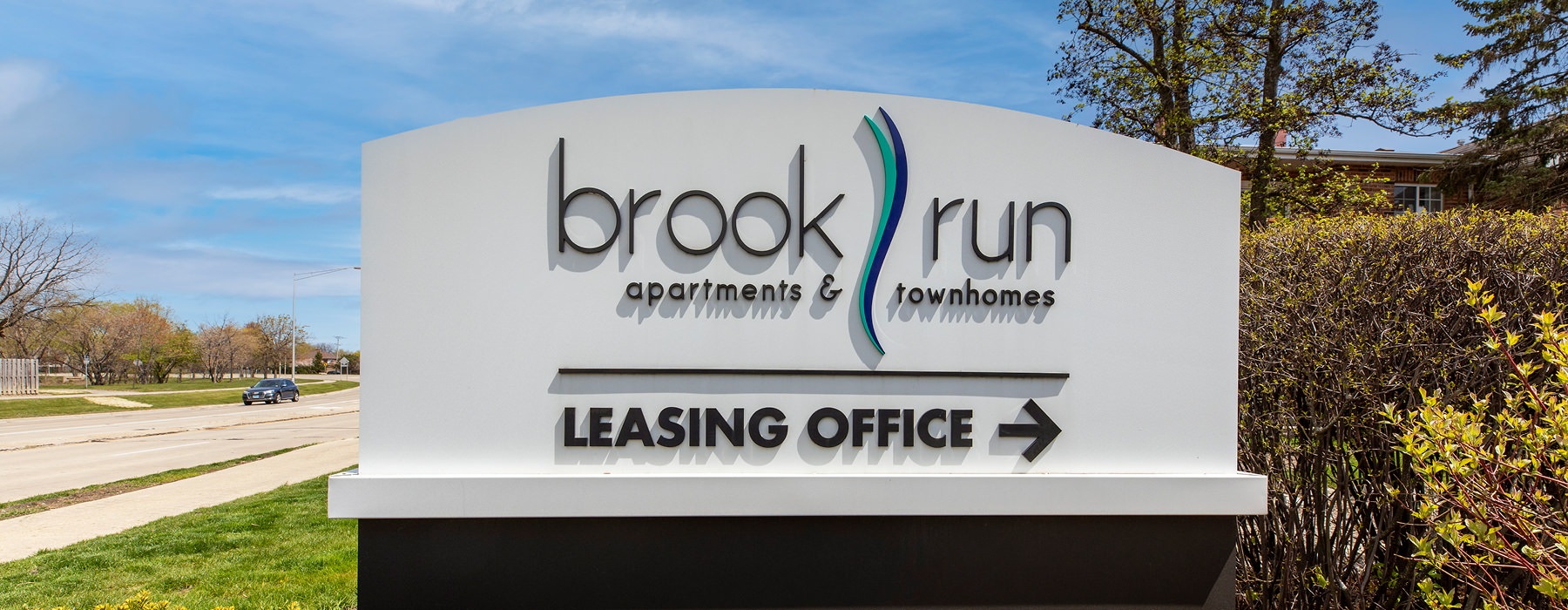entrance sign for Brook Run leasing office