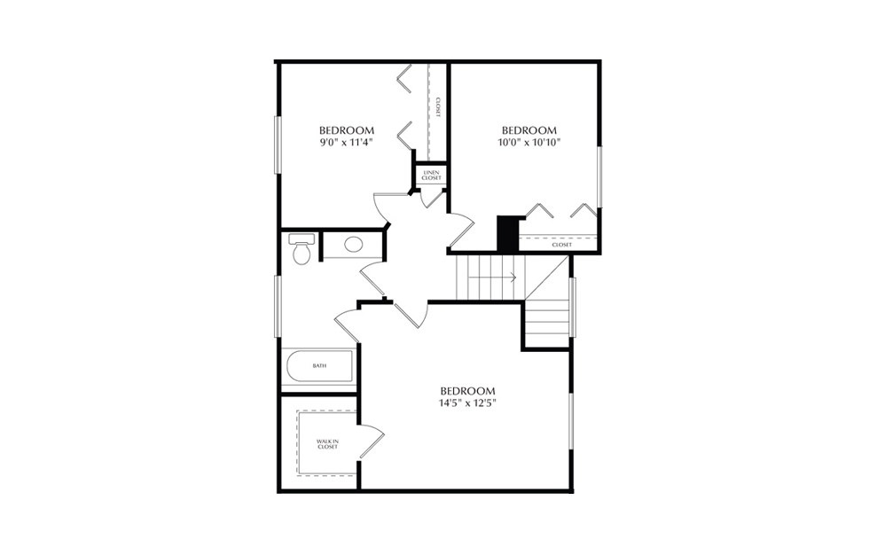 Hawthorne - 3 bedroom floorplan layout with 1.5 bathroom and 1248 square feet (Floor 2)